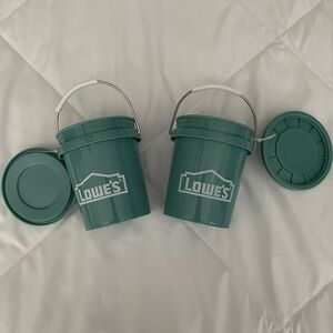 Two Teal Lowe’s mini bucket